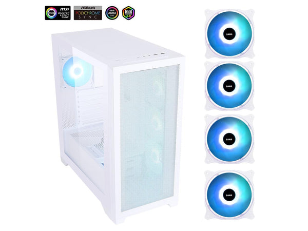Sama 4501-White Dual USB3.0 and Type C Tempered Glass ATX Full Tower Gaming