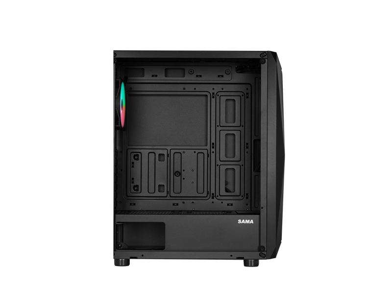 Sama 3313 Black USB3.0 Tempered Glass ATX Tower Gaming Computer Case w/ 4 x