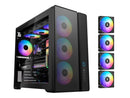 SAMA S50 ATX Mid Tower Case with 4 ARGB PWM Fans&Hub,PPLP A+ High Airflow