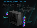 SAMA S50 ATX Mid Tower Case with 4 ARGB PWM Fans&Hub,PPLP A+ High Airflow