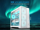 SAMA S50 ATX Mid Tower Case with 4 ARGB PWM Fans&Hub,PPLP A+ High Airflow