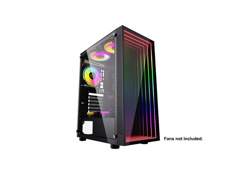 Bgears B-Optillusion Mid Tower ATX Glass Mirror LED Black Optical Illusion PC