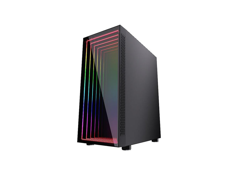 Bgears B-Optillusion Mid Tower ATX Glass Mirror LED Black Optical Illusion PC