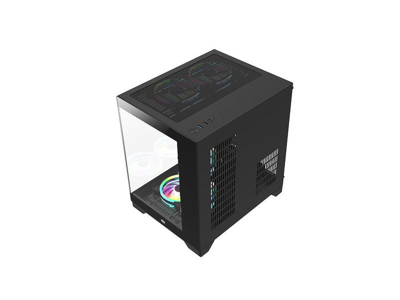 Bgears b-Pellucid MicroATX Black Micro ATX Tower Case, Tempered Glass Compact