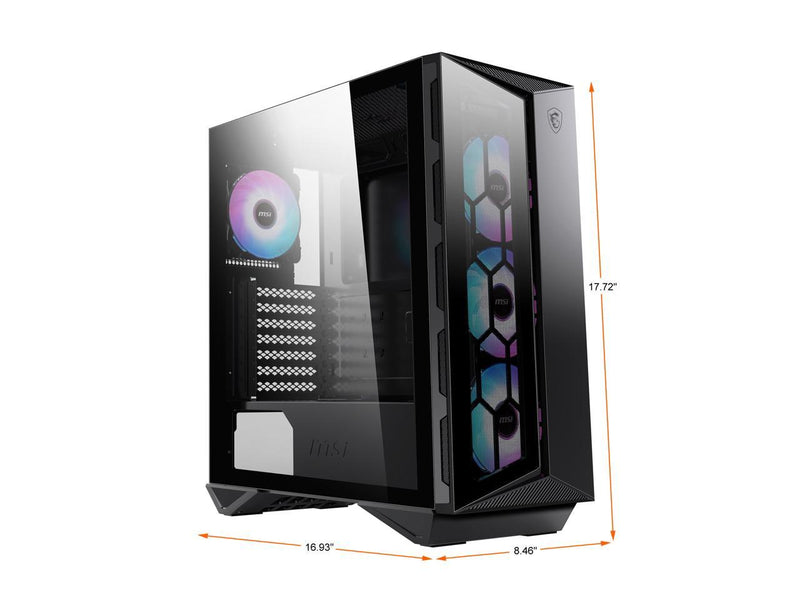 MSI MPG Series GUNGNIR 110R, Premium Mid-Tower Gaming PC Case: Tempered