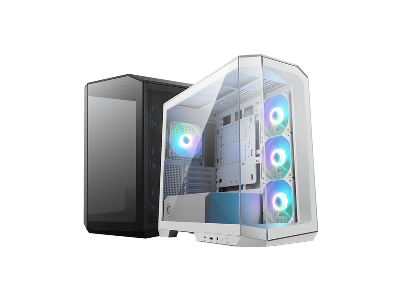 MSI MAG PANO M100R PZ WHITE Micro ATX Gaming Case, Support Back-Connect