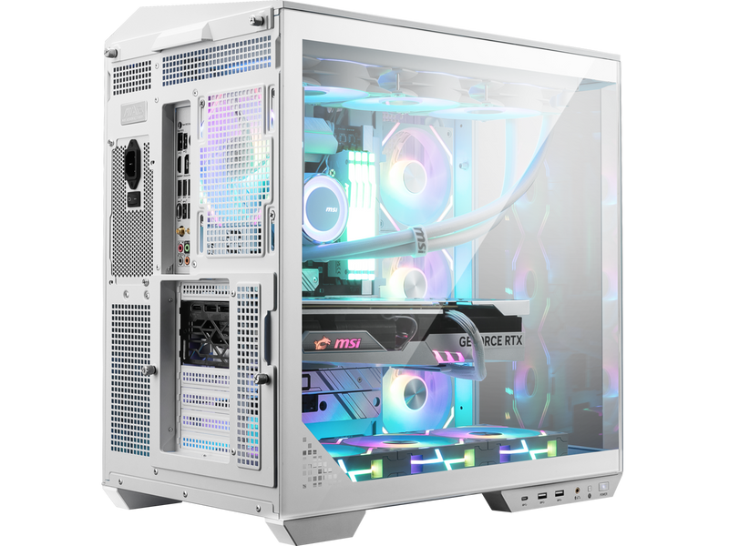 MSI MAG PANO 100L PZ White Project Zero Mid Tower ATX Gaming Case, ABS Plastic,