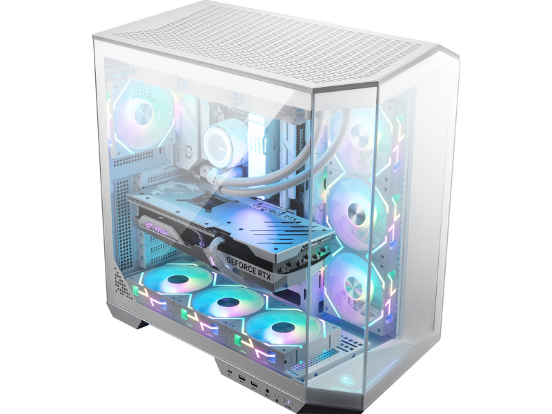 MSI MAG PANO 100L PZ White Project Zero Mid Tower ATX Gaming Case, ABS Plastic,