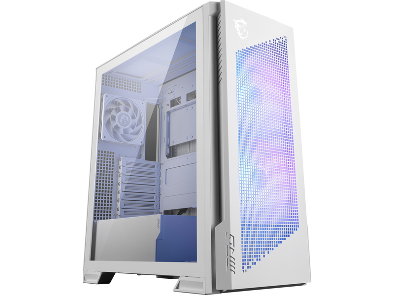 MSI MPG Velox 300R Airflow PZ White - Mid-Tower Gaming PC Case - Tempered Glass
