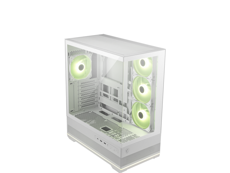 MSI MAG PANO 110R PZ White - Mid-Tower Gaming PC Case - Tempered Glass Side