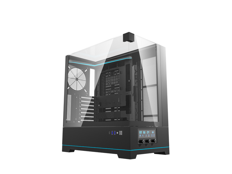 darkFlash DY450 Black Steel / Tempered Glass ATX Black chassis ,0.8mm SPCC Case