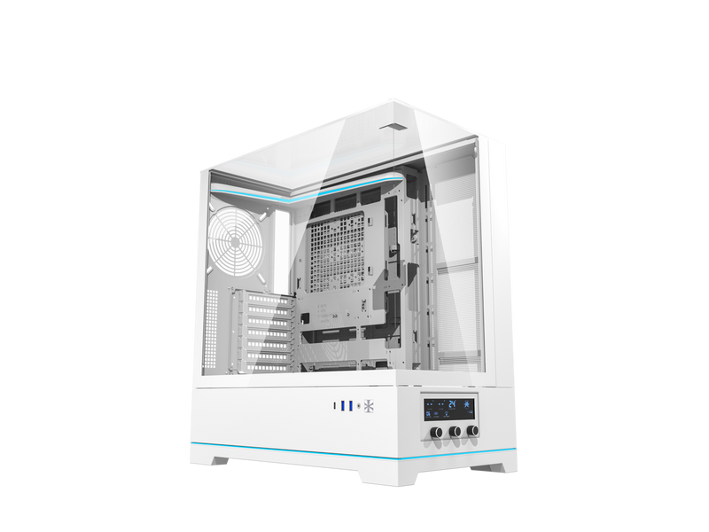 darkFlash DY450 White Steel / Tempered Glass ATX Black chassis ,0.8mm SPCC Case