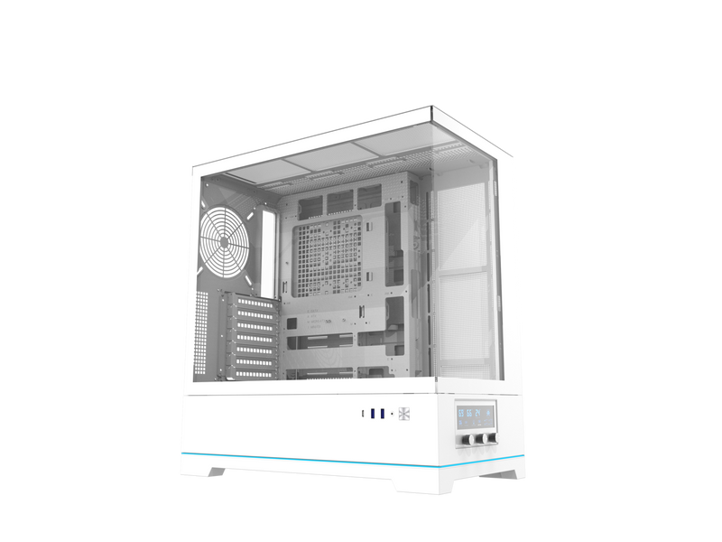 darkFlash DY451 White Steel / Tempered Glass ATX Black chassis ,0.8mm SPCC Case