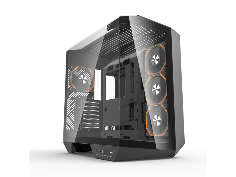 darkFlash DY470 Black Steel / Tempered Glass ATX Black chassis ,0.8mm SPCC Case