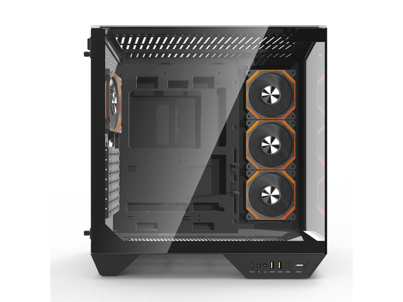 darkFlash DY470 Black Steel / Tempered Glass ATX Black chassis ,0.8mm SPCC Case