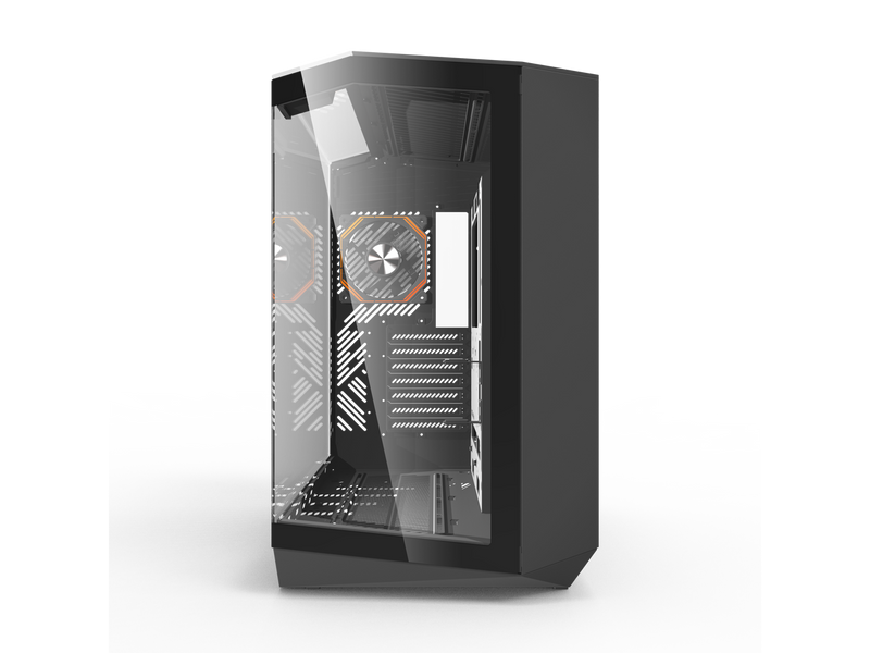 darkFlash DY470 Black Steel / Tempered Glass ATX Black chassis ,0.8mm SPCC Case
