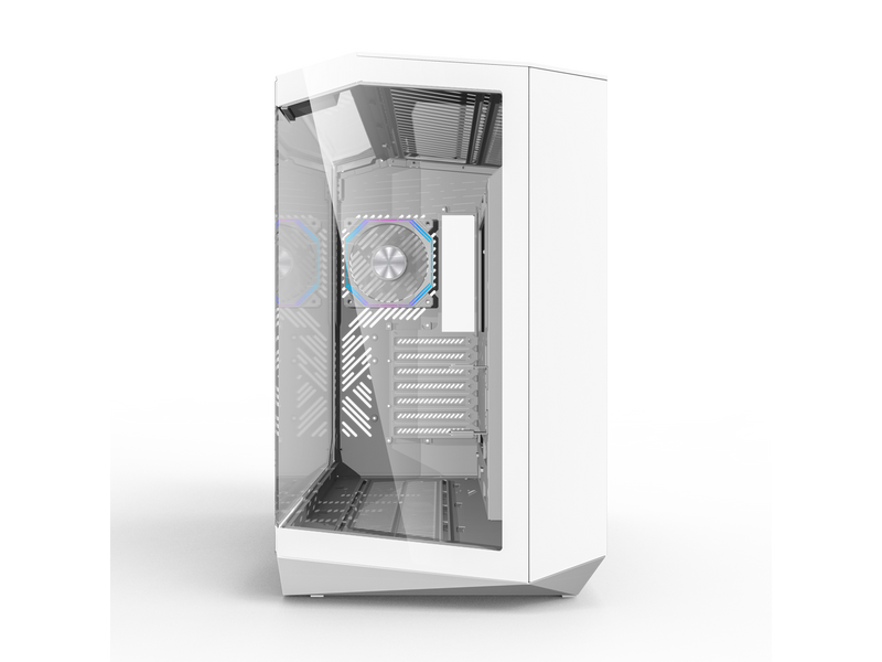 darkFlash DY470 White Steel / Tempered Glass ATX Black chassis ,0.8mm SPCC Case