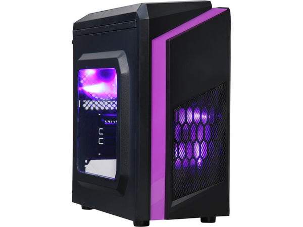 DIYPC DIY-F2-P Black / Purple SPCC Micro ATX Mini Tower Computer Case