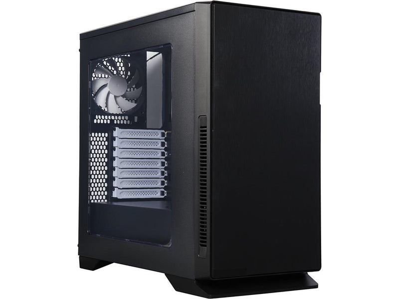 DIYPC Silence-BK-Window Black Dual USB 3.0 ATX Mid Tower Silent Computer Case