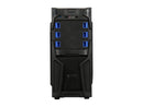DIYPC Solo-T2-BK Black USB 3.0 ATX Mid Tower Gaming Computer Cas Blue