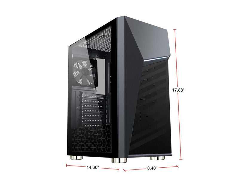 DIYPC Rainbow-Flash-G1 Black USB3.0 Steel ATX Mid Tower Gaming Computer Case w/