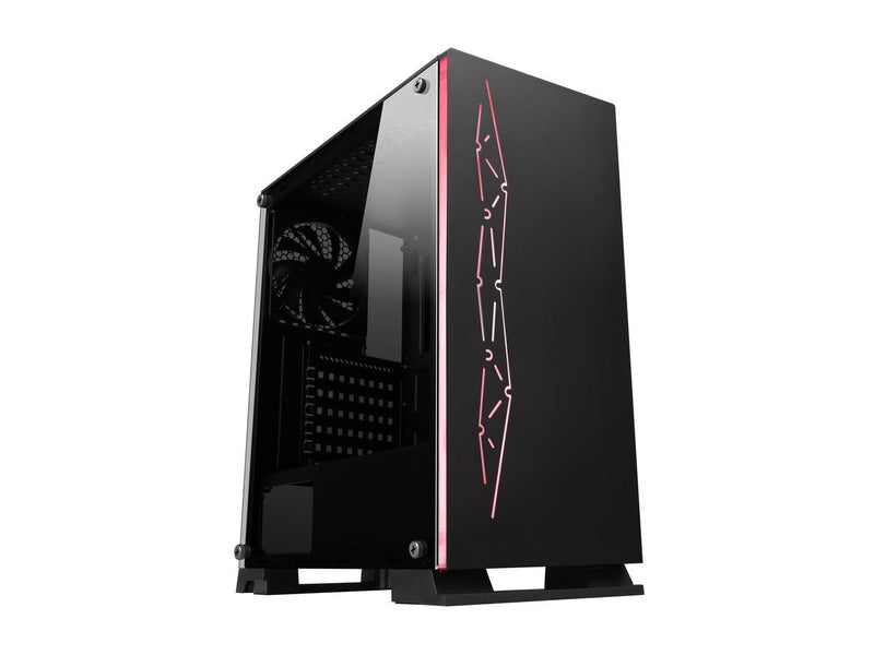 DIYPC Rainbow-Flash-G3 Black USB3.0 Steel/ Tempered Glass ATX Mid Tower Gaming