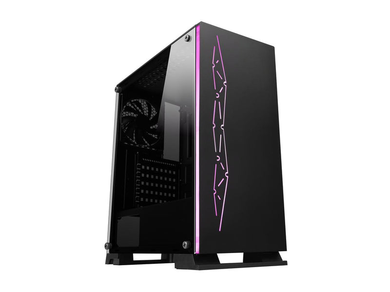 DIYPC Rainbow-Flash-G3 Black USB3.0 Steel/ Tempered Glass ATX Mid Tower Gaming