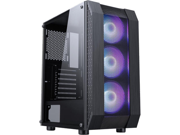 DIYPC Gamemax-III-ARGB Black Steel / Tempered Glass ATX Mid Tower Computer Case