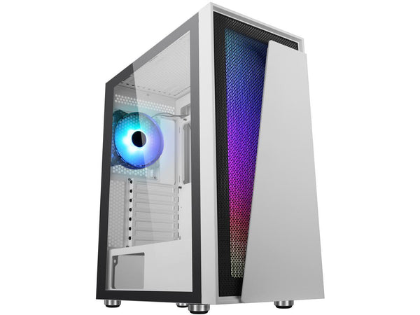 DIYPC IDX1-W-ARGB White Steel / Tempered Glass ATX Mid Tower Computer