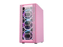 DIYPC Rainbow-Flash-F4-P Pink USB 3.0 Steel / Tempered Glass ATX Mid Tower