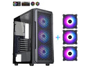 DIYPC S3-BK-ARGB Black USB3.0 Steel/ Tempered Glass ATX Mid Tower Gaming