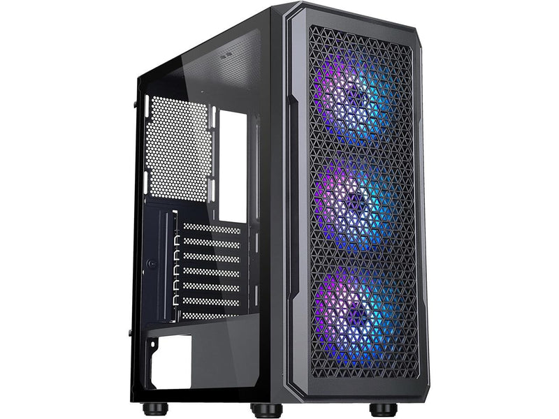 DIYPC S3-BK-ARGB Black USB3.0 Steel/ Tempered Glass ATX Mid Tower Gaming