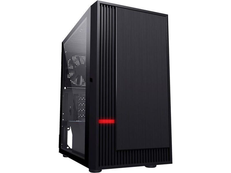 DIYPC DIY-A5-BK Black Steel / Magnetic Tempered Glass Micro ATX Tower