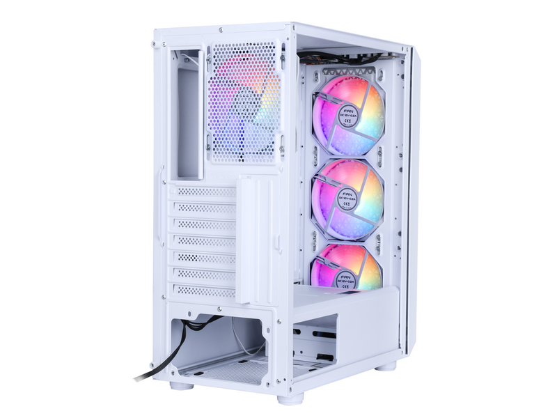 DIYPC S3-W-LED White USB3.0 Steel ATX Mid Tower Gaming Computer Case w/ 4 x