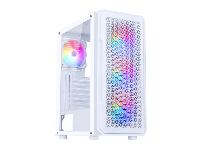 DIYPC S3-TG-LED White USB3.0 Steel/ Tempered Glass ATX Mid Tower Gaming Computer