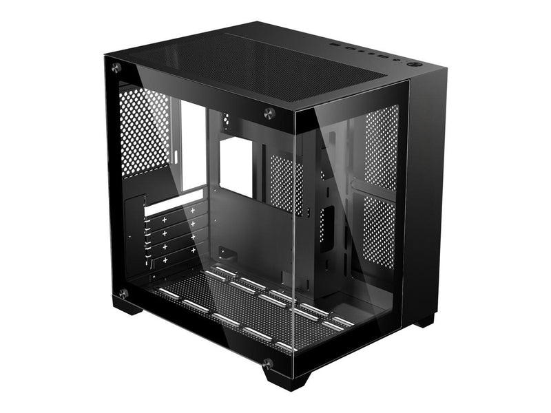 DIYPC DIY-CUBE01-BK Black USB3.0 Tempered Glass Micro ATX Gaming Computer Case