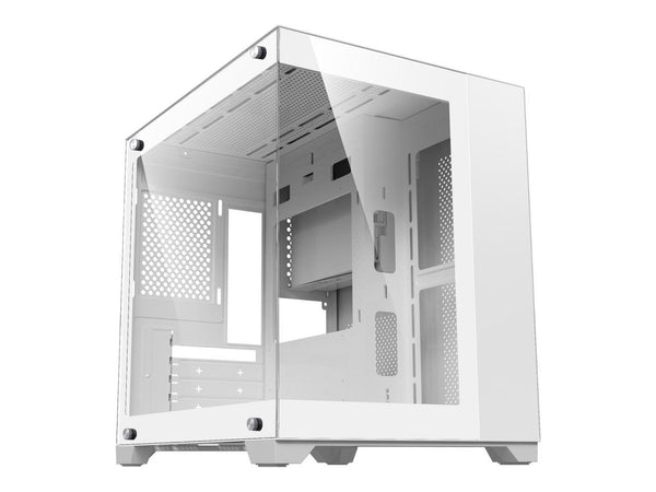 DIYPC DIY-CUBE01-W White USB3.0 Tempered Glass Micro ATX Gaming Computer Case w/