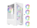 DIYPC Rainbow-Flash-F1-W White USB 3.0 Steel / Tempered Glass ATX Mid Tower