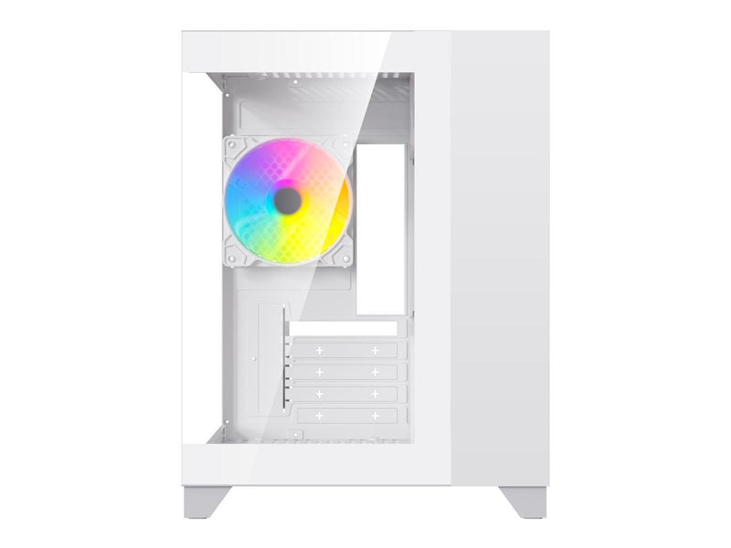 DIYPC ARGB-Q1.V2-W White USB3.0 Tempered Glass Micro ATX Gaming Computer Case w/