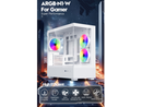 DIYPC ARGB-N1-W White USB3.0 /Type C Micro ATX Gaming Computer Case w/ Frameless