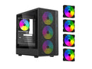 DIYPC ARGB-R1-BK Black USB3.0 /Type C Micro ATX Gaming Computer Case w/ Tempered