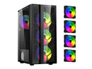DIYPC Dragon-ARGB Black USB 3.0 Steel / Tempered Glass ATX Mid Tower Computer