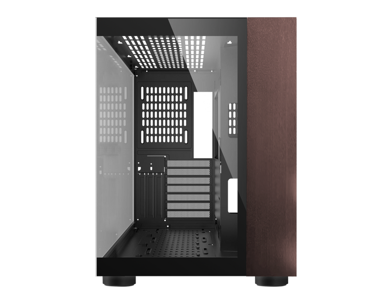 DIYPC DIY-CUBE10-Wood Black USB3.0 /Type C ATX Mid Tower Gaming Computer Case w/