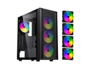 DIYPC DIY-S03-ARGB Black USB3.0 Steel/ Tempered Glass ATX Mid Tower Gaming