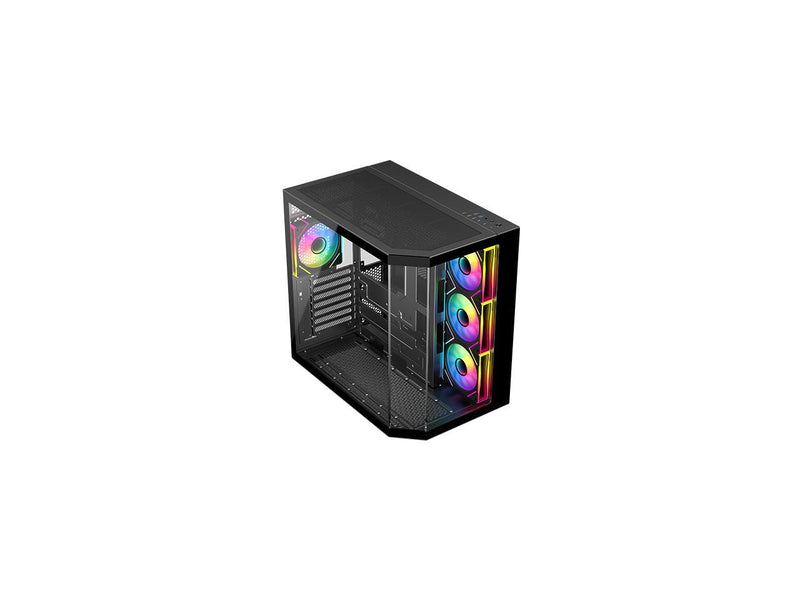 DIYPC ARGB-N3-BK Black USB3.0/ Type C Tempered Glass E-ATX /ATX Gaming Computer