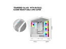 DIYPC ARGB-N6-W White Dual USB3.0/ 1 xType C Tempered Glass ATX Gaming Computer