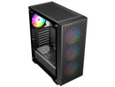 DIYPC DIY-F08-BK Black USB3.0 Tempered Glass ATX Gaming Computer Case w/ 4 x