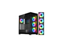 DIYPC  Vanguard-F2-BK -Black Dual USB3.0 and Type C Tempered Glass ATX Full