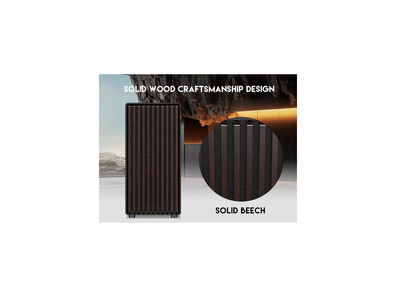 DIYPC DIY-ATX08-Wood Black USB3.0 /Type C ATX Mid Tower Gaming Computer Case w/