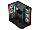 DIYPC ARGB-DC800-BK Black USB3.0 and Type C Tempered Glass ATX Mid Tower Dual